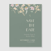 Invitation Magnétique Fleur sauvage Sage Deco Mariage Enregistrer la dat (Devant)