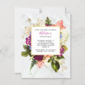 Invitation Magnétique Fleurs aquarelles roses et blanches modernes pour (Recto)