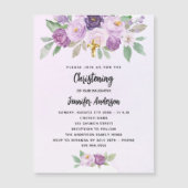 Invitation Magnétique Fleurs violettes de charme verdure croisent luxe (Devant)