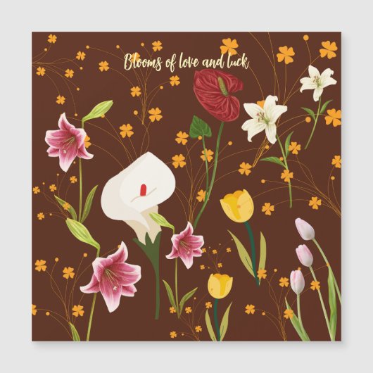 Invitation Magnétique Fleurs vives (Devant)