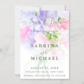 INVITATION MAGNÉTIQUE FLORAL CHIC MARIAGE POIS DOUX (Recto)