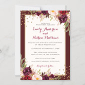 Invitation Magnétique Floral mariage Gold Confetti (Recto)