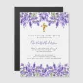 Invitation Magnétique Floraux violets de lavande traversant le luxe Conf (Devant / Derrière)