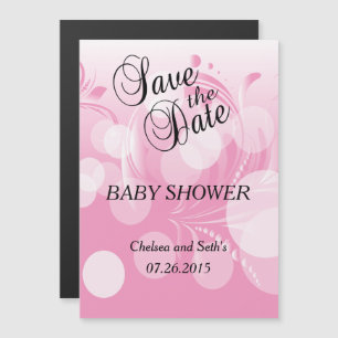Invitation Magnétique Florium de Bokeh rose doux Baby Girl Shower