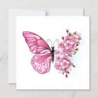 Flower Butterfly with Pink Sakura