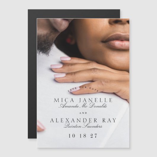 Invitation Magnétique Formal Classic Tuxedo Black Photo Enregistrer La D (Devant / Derrière)