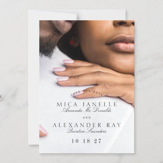 Invitation Magnétique Formal Classic Tuxedo Black Photo Enregistrer La D (Recto)