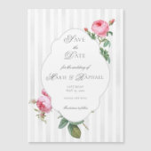 Invitation Magnétique French Rose Botanical Wedding Save the Date (Devant)