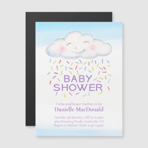 Invitation Magnétique Friandises de nuages mignons en saupoudrage aquare
