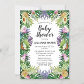 Invitation Magnétique Fruit tropical| Baby shower d'été verdoyant (Recto)