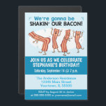 Invitation Magnétique Funny Shakin’ Notre Bacon Birthday Party Invitatio<br><div class="desc">Voici une invitation à la fête d'anniversaire mignonne et drôle qui encouragera tout le monde à se mettre à trembler de lard ! Chaque champ de texte de l'invitation peut être facilement personnalisé et/ou customisé, y compris l'âge. Merci d'avoir choisi ce design original par © Chuck Ingwersen et de me...</div>