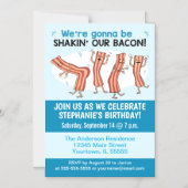 Invitation Magnétique Funny Shakin’ Notre Bacon Birthday Party Invitatio (Recto)