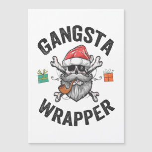 Invitation Magnétique Gangsta Wrapper Funny Christmas Père Noël Cadeau c