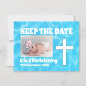 Invitation Magnétique Garder le baptême Date (Recto)