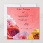 Invitation Magnétique Garland of Roses 80e Birthday Party (Recto)