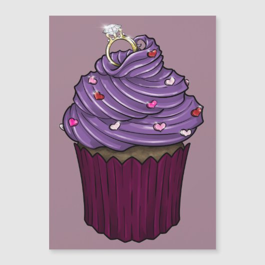 Invitation Magnétique Gâteau Cupcake de Proposition Sucrée (Devant)