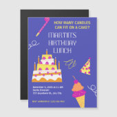 Invitation Magnétique Gâteau d'anniversaire moderne (Devant / Derrière)
