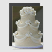 Invitation Magnétique Gâteau de mariage à la date d'épargne  (Devant / Derrière)