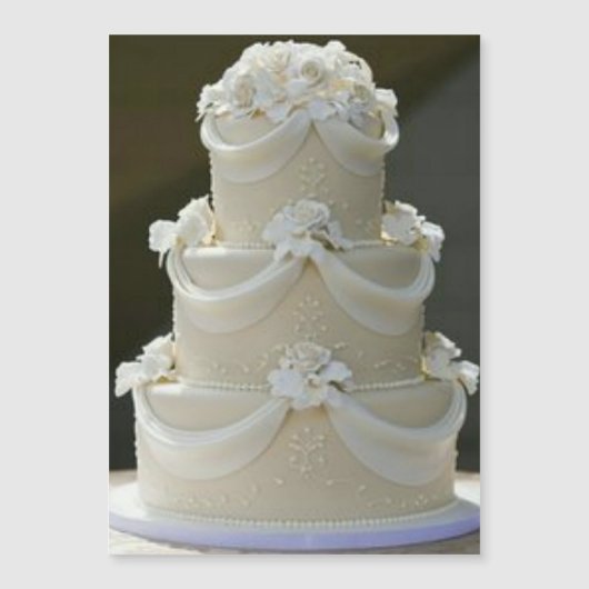 Invitation Magnétique gâteau mariage enregistrer la date (Devant)