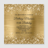 Invitation Magnétique Glittery Gold Foil 90e anniversaire (Devant)