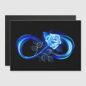 Invitation Magnétique Glowing infinity with blue rose (Devant / Derrière)