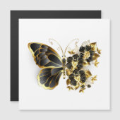 Invitation Magnétique Gold flower Butterfly with Black Orchid (Devant / Derrière)