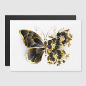 Invitation Magnétique Gold flower Butterfly with Black Orchid (Devant / Derrière)