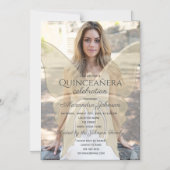 Invitation Magnétique Gold Photo Quinceanera (Recto)