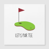 Invitation Magnétique Golf Let’s Par avec drapeau de golf sur vert (Devant)