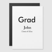 Invitation Magnétique grad boy add name congrats date year text (Devant / Derrière)