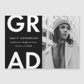 Invitation Magnétique Grad Grad Black Photo Grad Graduation (Devant)