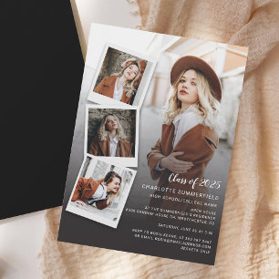 Invitation Magnétique Graduation 2025 Photo Collage Open House Party