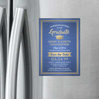 Graduation Enregistrer la date Brossé Royal Bleu &