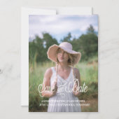 Invitation Magnétique Graduation Enregistrer la date Whimsical Script Gi (Recto)