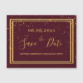Invitation Magnétique Graduation fête bourgogne enregistrer la date aima (Devant)