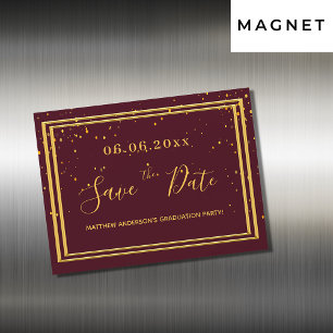 Invitation Magnétique Graduation fête bourgogne enregistrer la date aima