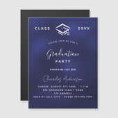 Invitation Magnétique Graduation marine bleu blanc simple luxe 2023 (Devant / Derrière)