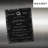 Invitation Magnétique Graduation noir argent parties scintillant luxe