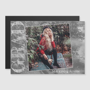 Invitation Magnétique Graffiti Grunge Grad   Gardien photo des diplômes