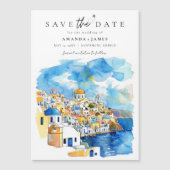 Invitation Magnétique Grèce élégante, mariage de destination, Sauvegarde (Devant)