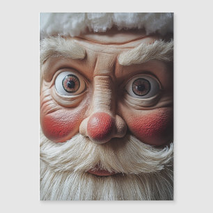Invitation Magnétique Gros plan sur l'expression surprise du Père Noël