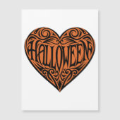 Invitation Magnétique Halloween cœur, Cœur noir, Vacances (Devant)