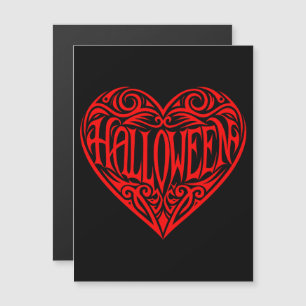 Invitation Magnétique Halloween cœur, cœur rouge, vacances