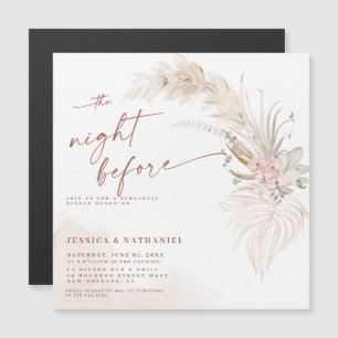 Invitation Magnétique Herbe des Pampas Boho Floral La Nuit Avant