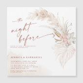 Invitation Magnétique Herbe des Pampas Boho Floral La Nuit Avant (Devant)