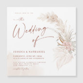 Invitation Magnétique Herbe des Pampas Florale Moderne Boho (Devant)