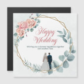 INVITATION MAGNÉTIQUE HEUREUX MARIAGE (Devant / Derrière)