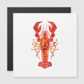 Invitation Magnétique Homard polygonal rouge (Devant / Derrière)