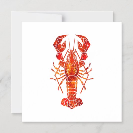 Invitation Magnétique Homard polygonal rouge (Recto)