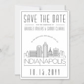 Invitation Magnétique Indianapolis Mariage Stylisé Enregistrer la date (Recto)